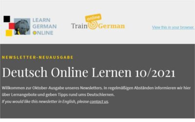 Newsletter Studying German Online | October 2021