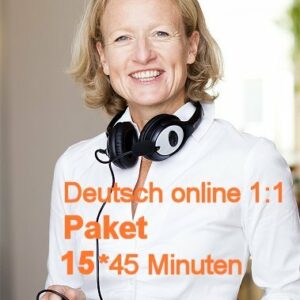 15 German lessons 1-to-1 per 45 Minutes