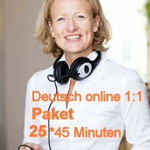25 German lessons 1-to-1 per 45 Minutes