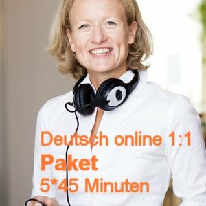 5 German lessons 1-to-1 per 45 Minutes